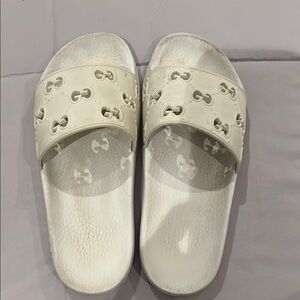 Gucci Cream Slide Sandals